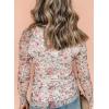 imageAcelitt Womens Long Sleeve Sheer Mesh Tops See Through Lace Blouse ShirtsSXXLPrint Pink
