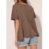 imageAcelitt Womens Oversized T Shirts Loose Fit Crewneck Short Sleeve Waffle Knit Tops Summer Casual Blouse 2025 Basic TeeCoffee