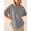 imageAcelitt Womens Oversized T Shirts Loose Fit Crewneck Short Sleeve Waffle Knit Tops Summer Casual Blouse 2025 Basic TeeGray