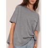 imageAcelitt Womens Oversized T Shirts Loose Fit Crewneck Short Sleeve Waffle Knit Tops Summer Casual Blouse 2025 Basic TeeGray
