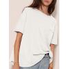 imageAcelitt Womens Oversized T Shirts Loose Fit Crewneck Short Sleeve Waffle Knit Tops Summer Casual Blouse 2025 Basic TeeWhite