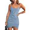imageAcelitt Summer Dresses for Women 2025 Casual Spaghetti Strap Wrap Mini Dress Beach SundressSky Blue