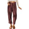 imageAcelitt Womens Elastic Waist Straight Leg Corduroy Pants with Pockets S2XL2c Red