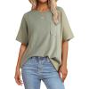 imageAcelitt Womens Oversized T Shirts Loose Fit Crewneck Short Sleeve Waffle Knit Tops Summer Casual Blouse 2025 Basic TeeLaurel Green