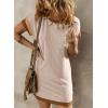 imageAcelitt Womens Casual Summer Color Block Crewneck Short Sleeve Tshirts DressSXXLApricot