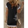imageAcelitt Womens Casual Summer Color Block Crewneck Short Sleeve Tshirts DressSXXLBlack