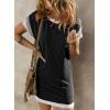 imageAcelitt Womens Casual Summer Color Block Crewneck Short Sleeve Tshirts DressSXXLBlack