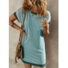 imageAcelitt Womens Casual Summer Color Block Crewneck Short Sleeve Tshirts DressSXXLGreen