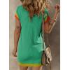 imageAcelitt Womens Casual Summer Color Block Crewneck Short Sleeve Tshirts DressSXXLLight Green