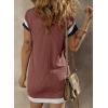 imageAcelitt Womens Casual Summer Color Block Crewneck Short Sleeve Tshirts DressSXXLRed