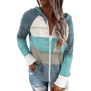 imageAcelitt Womens Casual Long Sleeve Zip Up Hooded Sweatshirts Hoodies with Pockets SXXLSky Blue