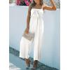 imageAcelitt Womens Casual Spaghetti Strap Tie Front Wide Leg Jumpsuits SXLLwhite