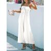 imageAcelitt Womens Casual Spaghetti Strap Tie Front Wide Leg Jumpsuits SXLLwhite