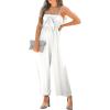 imageAcelitt Womens Casual Spaghetti Strap Tie Front Wide Leg Jumpsuits SXLLwhite