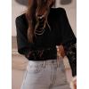 imageAcelitt Womens Mesh Long Sleeve Tops Crewneck Lace Blouse ShirtsSXXLBlack