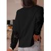 imageAcelitt Womens Mesh Long Sleeve Tops Crewneck Lace Blouse ShirtsSXXLBlack