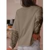 imageAcelitt Womens Mesh Long Sleeve Tops Crewneck Lace Blouse ShirtsSXXLGray