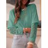 imageAcelitt Womens Mesh Long Sleeve Tops Crewneck Lace Blouse ShirtsSXXLGreen