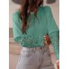 imageAcelitt Womens Mesh Long Sleeve Tops Crewneck Lace Blouse ShirtsSXXLGreen