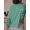 imageAcelitt Womens Mesh Long Sleeve Tops Crewneck Lace Blouse ShirtsSXXLGreen