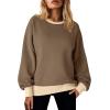 imageAcelitt Women Casual Long Sleeve Crewneck Sweatshirts Pullover TopsSXXLBrown