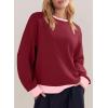 imageAcelitt Women Casual Long Sleeve Crewneck Sweatshirts Pullover TopsSXXLBurgundy