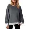 imageAcelitt Women Casual Long Sleeve Crewneck Sweatshirts Pullover TopsSXXLGrey