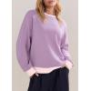 imageAcelitt Women Casual Long Sleeve Crewneck Sweatshirts Pullover TopsSXXLPurple