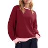 imageAcelitt Women Casual Long Sleeve Crewneck Sweatshirts Pullover TopsSXXLBurgundy