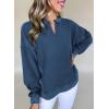 imageAcelitt Women Casual Long Sleeve V Neck Sweatshirts Pullover TopsSXXLBlue