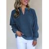 imageAcelitt Women Casual Long Sleeve V Neck Sweatshirts Pullover TopsSXXLBlue
