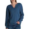 imageAcelitt Women Casual Long Sleeve V Neck Sweatshirts Pullover TopsSXXLBlue