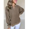 imageAcelitt Women Casual Long Sleeve V Neck Sweatshirts Pullover TopsSXXLBrown