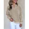 imageAcelitt Women Casual Long Sleeve V Neck Sweatshirts Pullover TopsSXXLKhaki