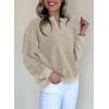 imageAcelitt Women Casual Long Sleeve V Neck Sweatshirts Pullover TopsSXXLKhaki