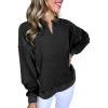 imageAcelitt Women Casual Long Sleeve V Neck Sweatshirts Pullover TopsSXXLBlack