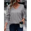 imageAcelitt Womens Tops Dressy Casual Fall Long Sleeve V Neck Pullover Blouses Shirts Teacher Outfits Fashion ClothingLight Gray