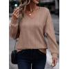imageAcelitt Womens Tops Dressy Casual Fall Long Sleeve V Neck Pullover Blouses Shirts Teacher Outfits Fashion ClothingPale Khaki