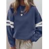 imageAcelitt Women Casual Long Sleeve Crewneck Color Block Sweatshirts Pullover TopsSXXLBlue