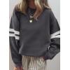 imageAcelitt Women Casual Long Sleeve Crewneck Color Block Sweatshirts Pullover TopsSXXLGray