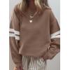 imageAcelitt Women Casual Long Sleeve Crewneck Color Block Sweatshirts Pullover TopsSXXLKhaki