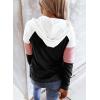 imageAcelitt Womens Ladies Casual Fall Long Sleeve Color Block Zip Up Zipper Hoodies Hooded Sweatshirts Jackets with Pockets Black Large