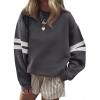imageAcelitt Women Casual Long Sleeve Crewneck Color Block Sweatshirts Pullover TopsSXXLGray
