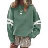 imageAcelitt Women Casual Long Sleeve Crewneck Color Block Sweatshirts Pullover TopsSXXLGreen