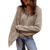 imageAcelitt Women Casual Long Sleeve Crewneck Sweatshirts Pullover TopsSXXLKhaki