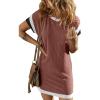 imageAcelitt Womens Casual Summer Crewneck Short Sleeve Ribbed Mini Tshirt Dress XS3XLRed