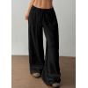 imageAcelitt Womens Wide Leg Palazzo Pants Casual Loose Lounge Pants Beach Trousers with PocketsToo Large Please Size DownBlack