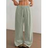 imageAcelitt Womens Wide Leg Palazzo Pants Casual Loose Lounge Pants Beach Trousers with PocketsToo Large Please Size DownLaurel Green
