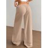 imageAcelitt Womens Wide Leg Palazzo Pants Casual Loose Lounge Pants Beach Trousers with PocketsToo Large Please Size DownLight French Beige