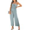 imageAcelitt Womens Casual Spaghetti Strap Tie Front Wide Leg Jumpsuits SXL